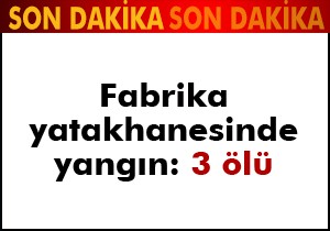 Fabrika yatakhanesinde yangın: 3 ölü